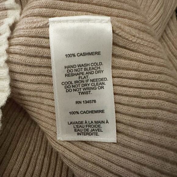 Vineyard Vines Rib Tipped Mock Neck Cashmere Long Line Sweater Size Large - Picture 4 of 8